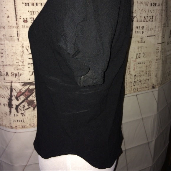 Essay By Sharon Anthony Black Short Sleeve Blouse - Picture 4 of 8